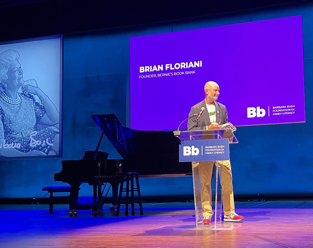 Brian Floriani at a podiu