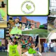 a collage of photos showing children enjoying their Bernie's book donations and volunteers